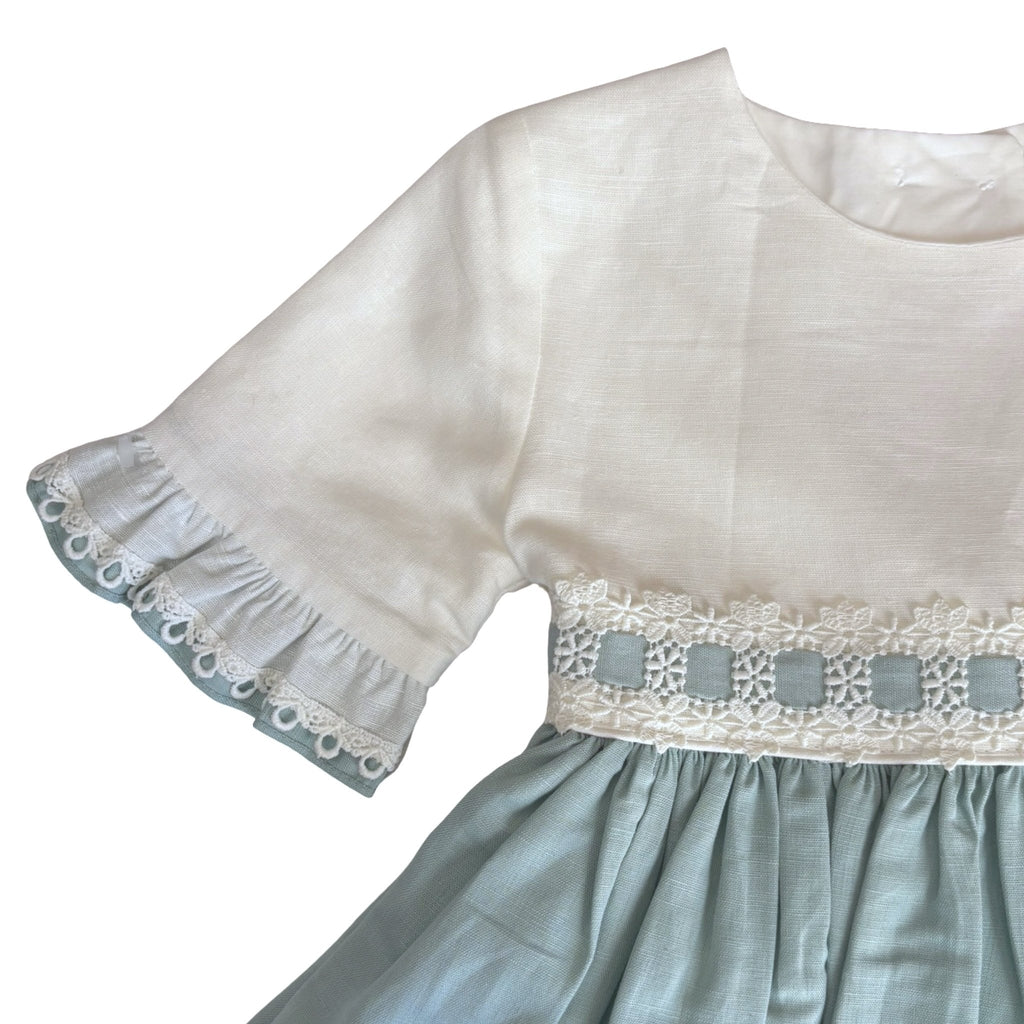 Anacastel Sage Heirloom Dress – 7T – New - Miena