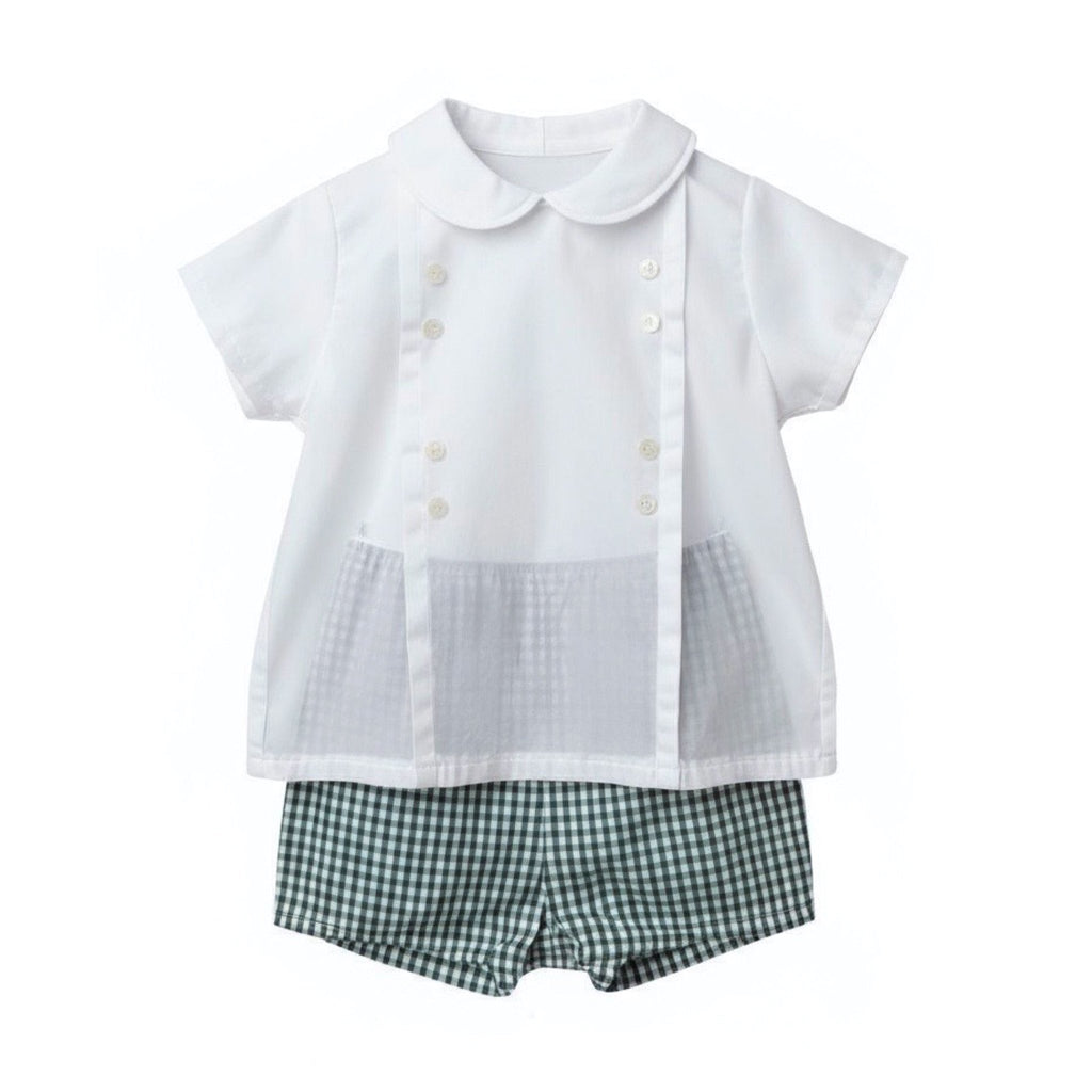 Baby Ferr Green Gingham Set – 3 Months - New - Miena