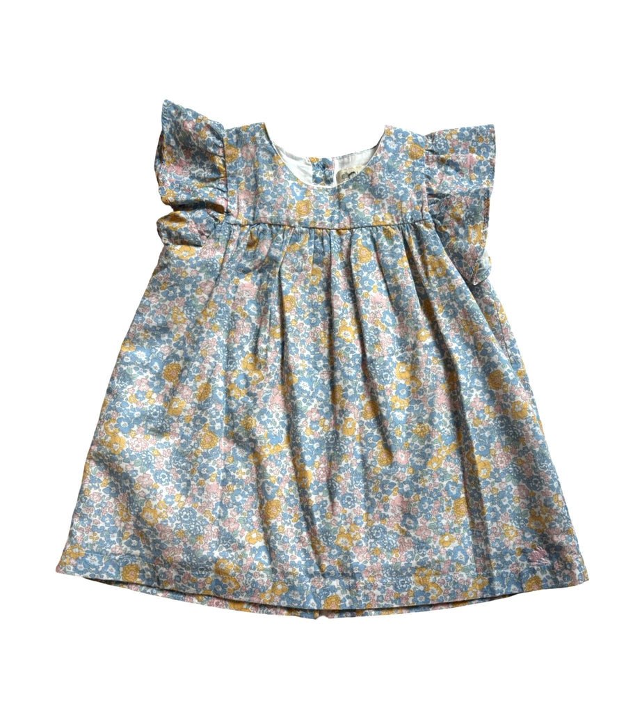 Babycottons Blue Floral Dress – 12 Months - Miena