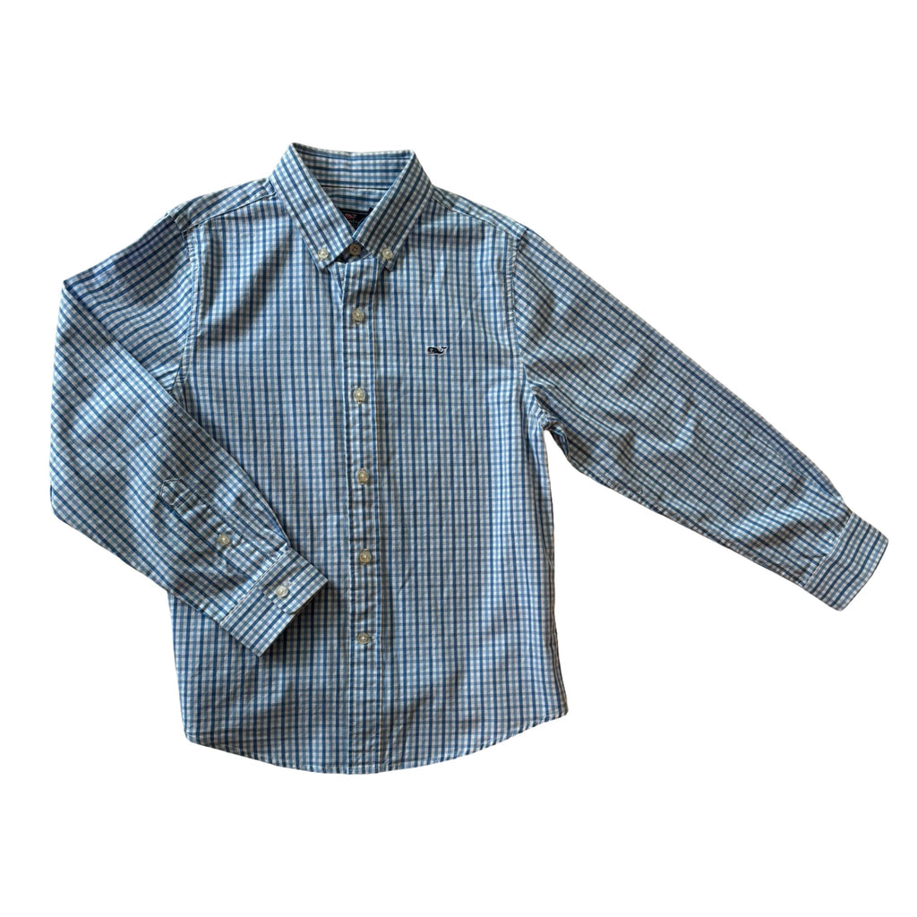 Blue Check Vineyard Vines Button Down – 7T – New - Miena