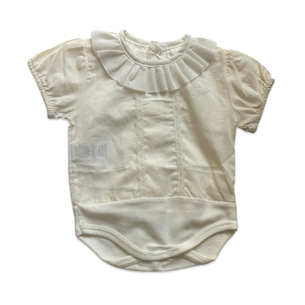 Calamaro Pleated Collar Romper – 1 Month – New - Miena