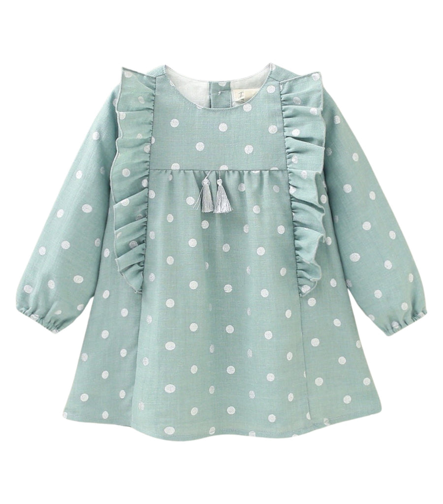 Dadati Green Polka Dots Dress - 6T- New - Miena