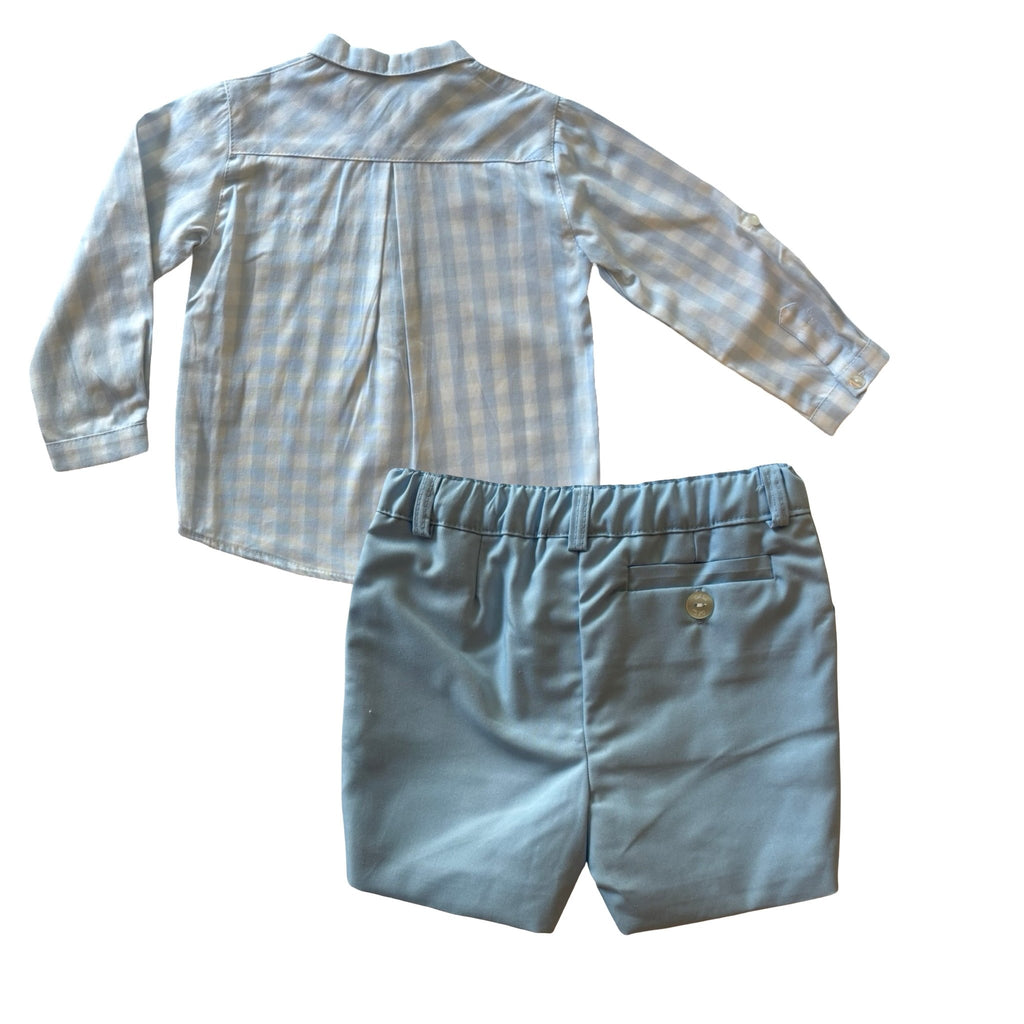 Del Sur Sky Gingham Shirt & Short Set – 2T – New - Miena