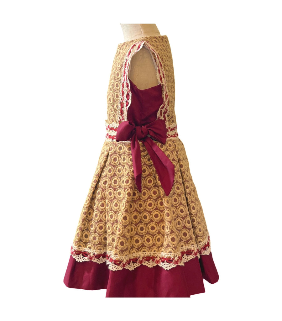 El Faldellin by Surellis Burgundy Dress 6T - New - Miena