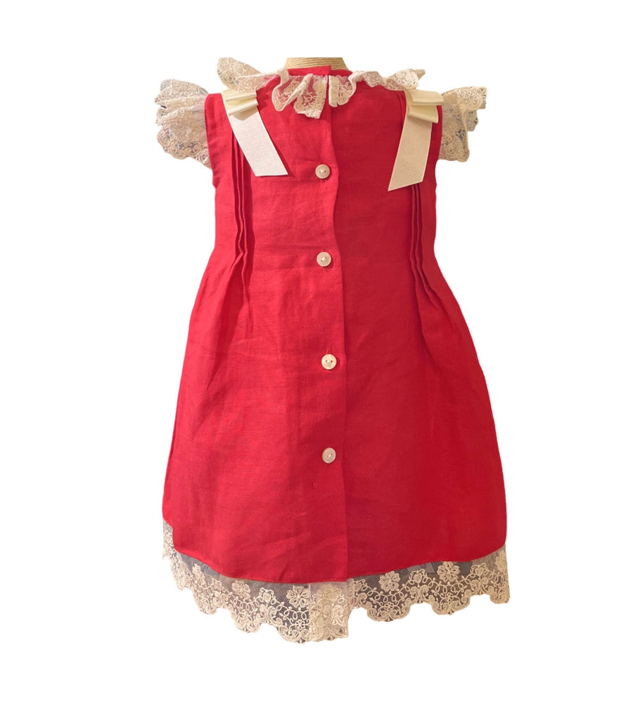 El Faldellin by Surellis Linen & Lace Dress - 12 Months - New - Miena