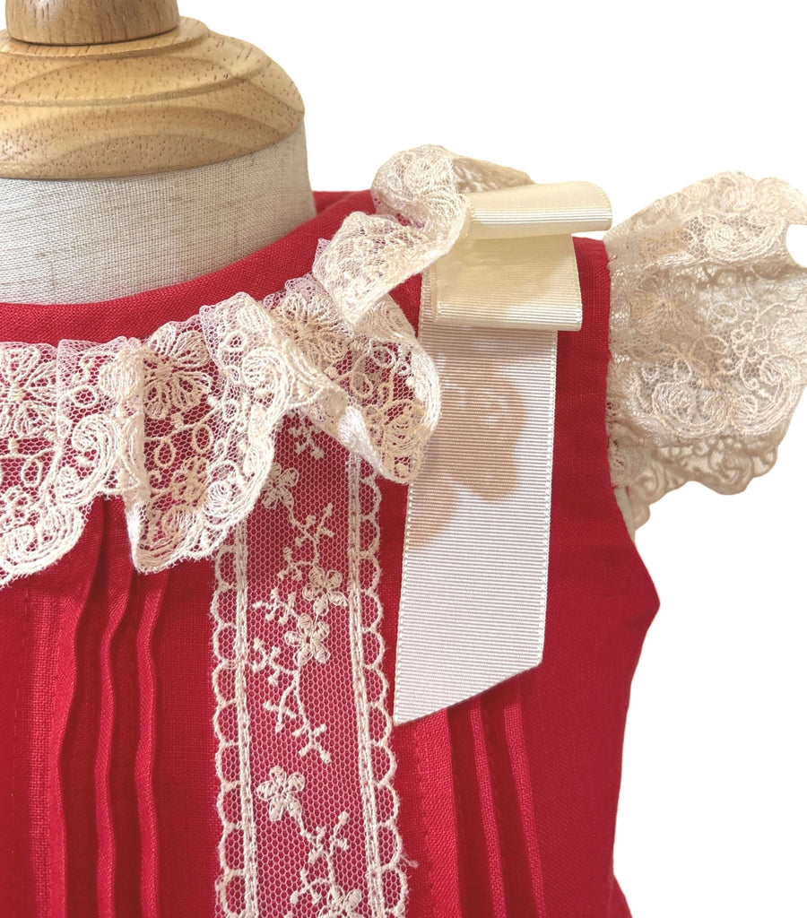 El Faldellin by Surellis Linen & Lace Dress - 12 Months - New - Miena