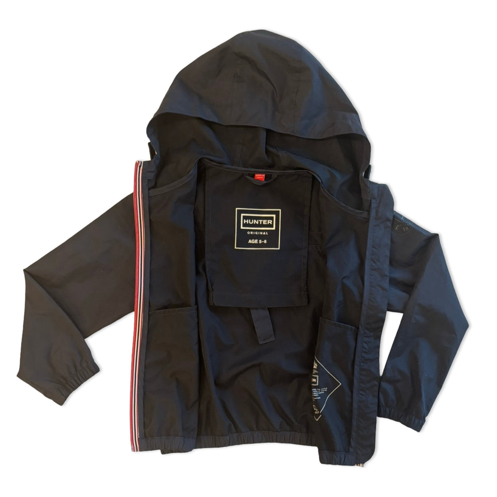 Hunter Navy Blue Packable Rain Jacket - 5 to 6T - Miena
