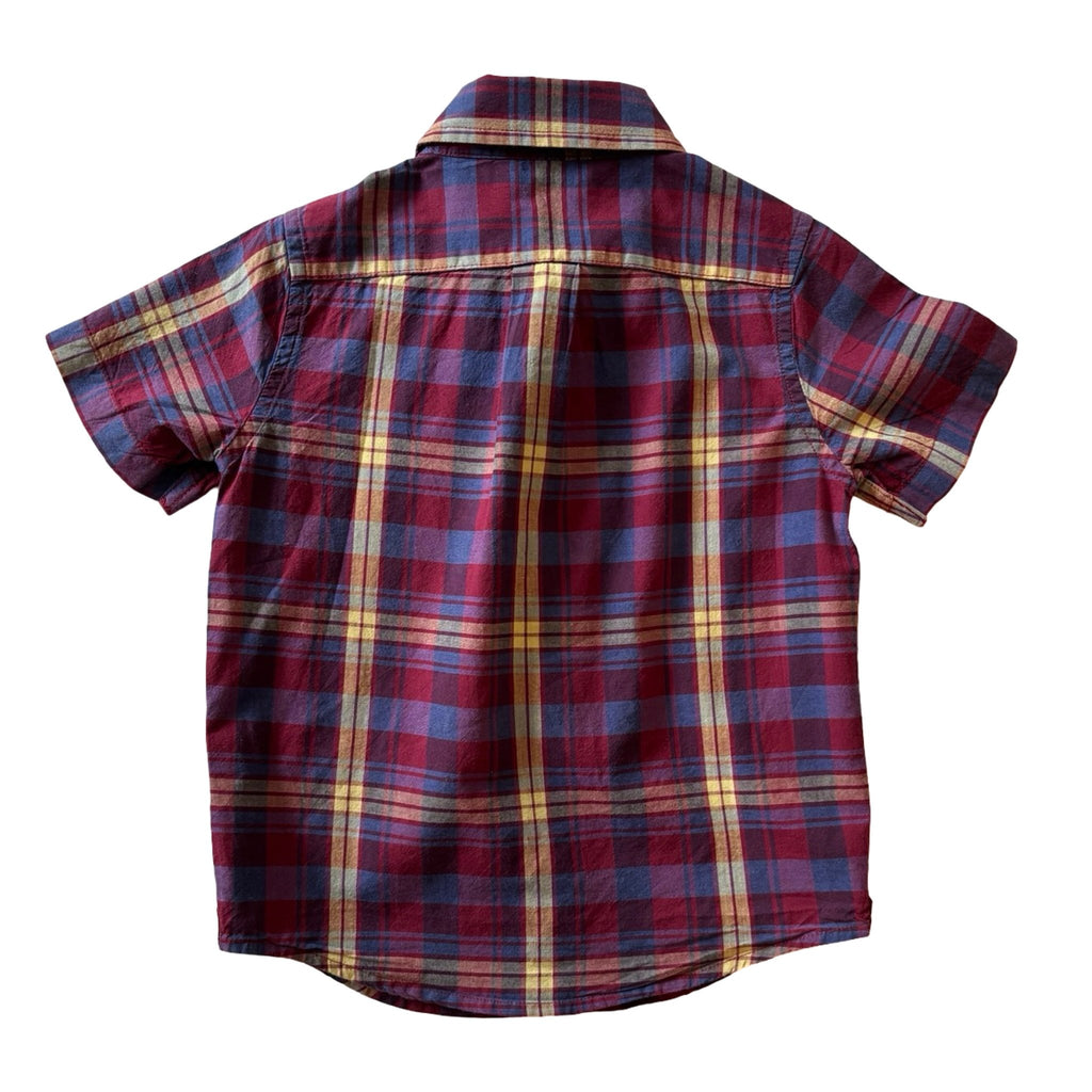 Janie and Jack Burgundy Plaid Button Up - 3T - Miena