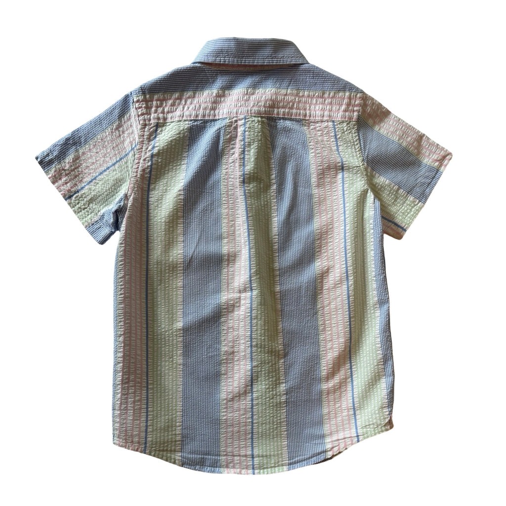 Janie and Jack Pastel Seersucker Striped Shirt – 8T - Miena