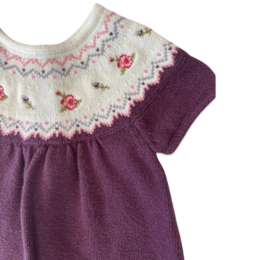 Janie and Jack Plum Sweater Dress – 3 - 6 Months - Miena