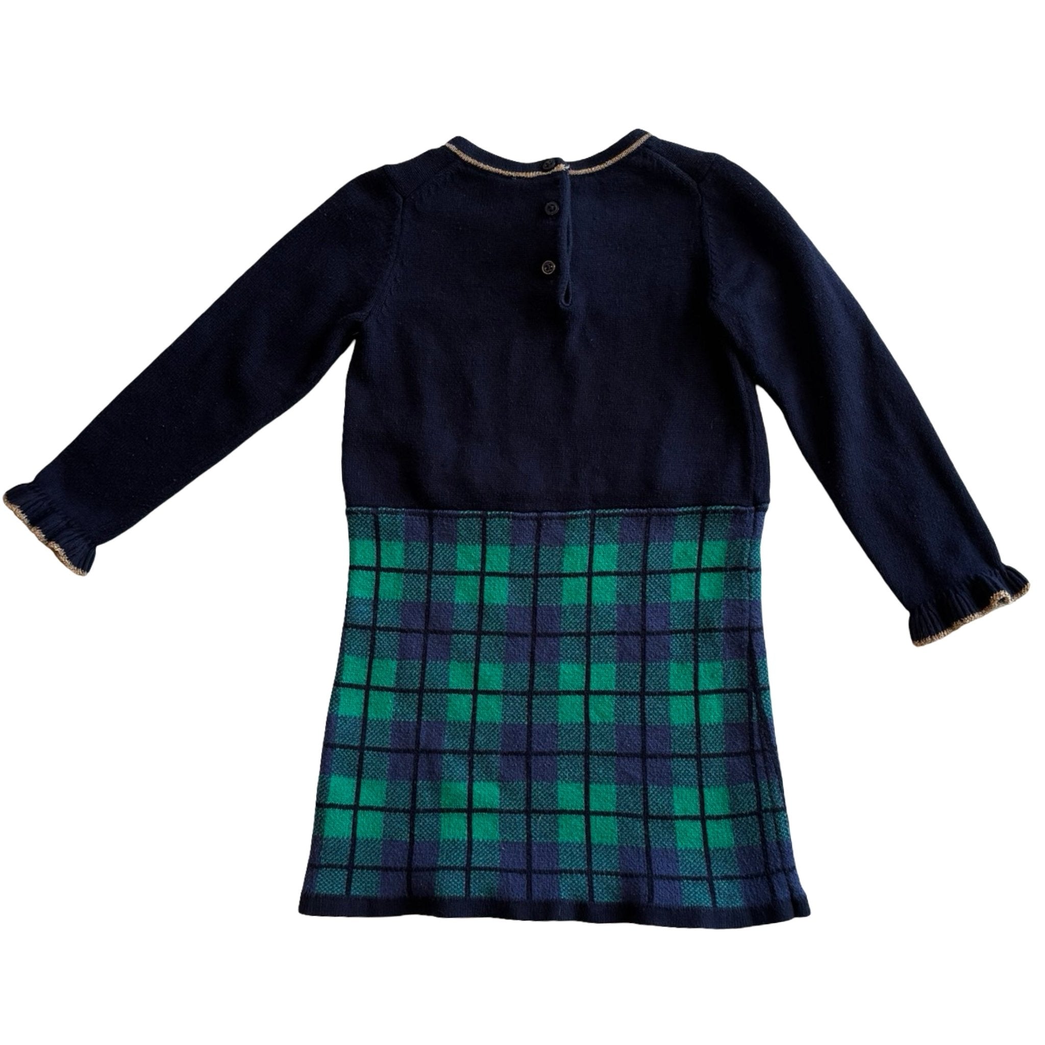 Janie and Jack Sweater Blue Tartan Dress 3T Janie and Jack Sweater Blue Tartan Dress 3T