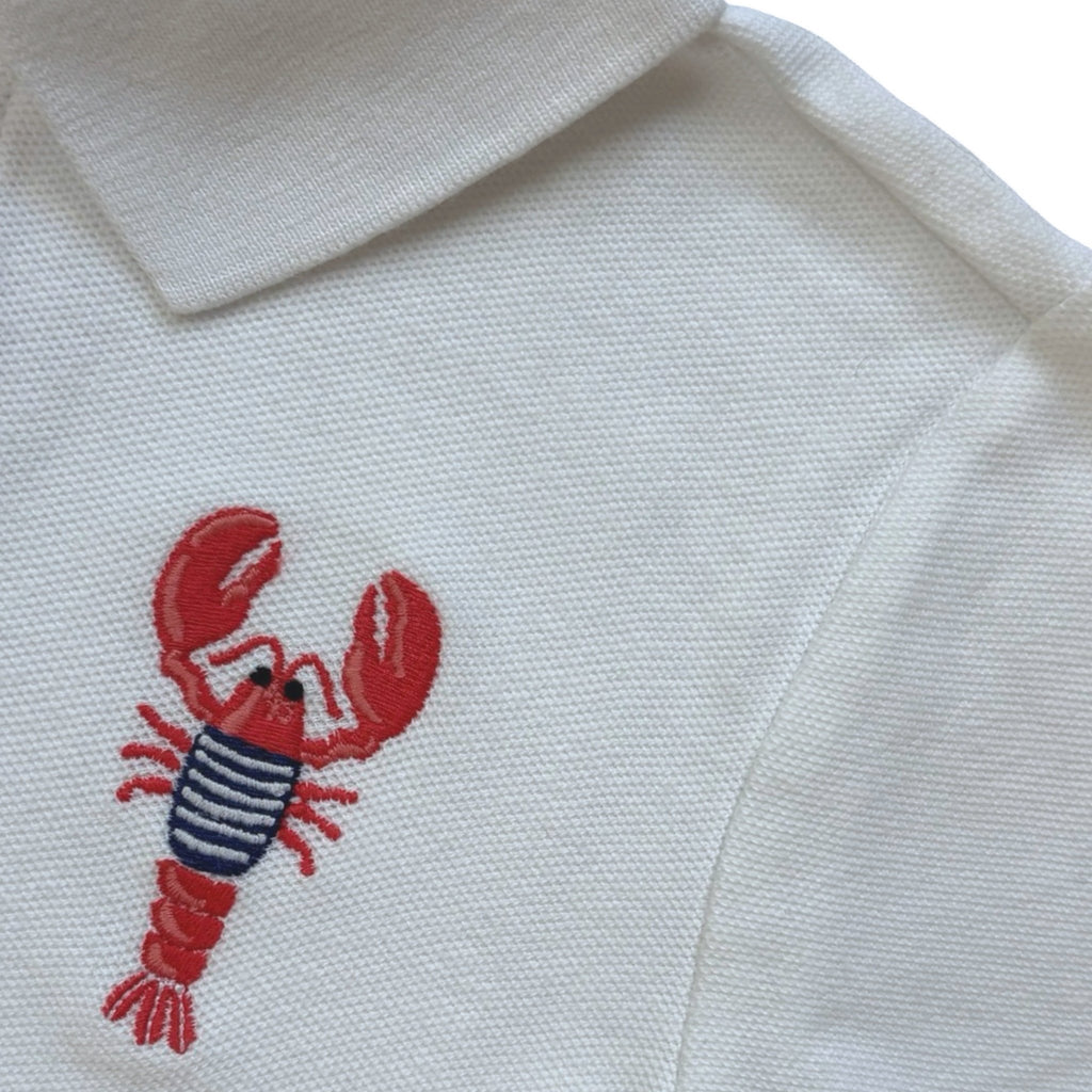 Janie and Jack White Lobster Polo - 4T - Miena