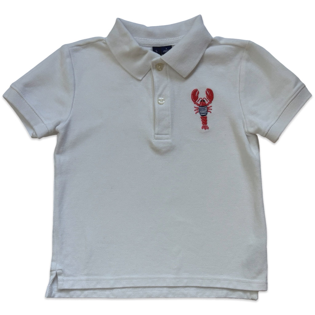 Janie and Jack White Lobster Polo - 4T - Miena