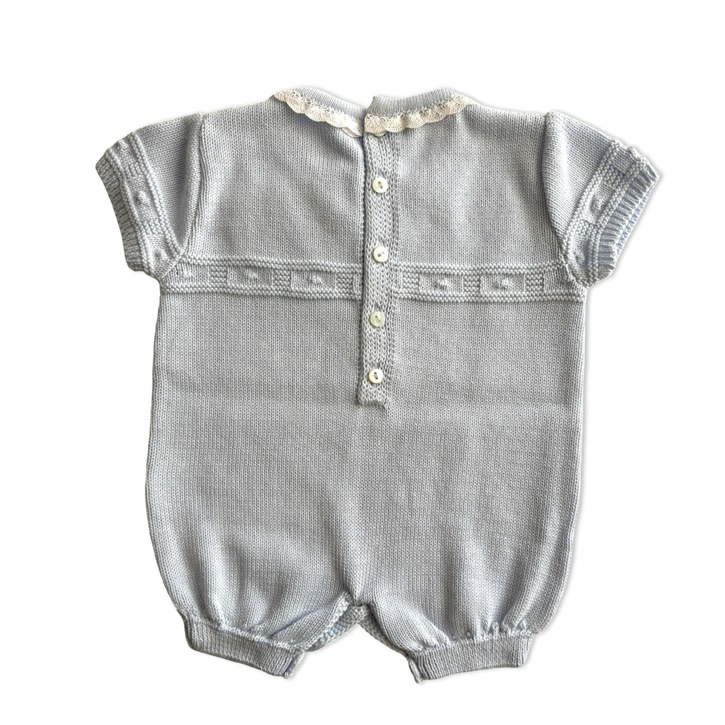 Pecesa Baby Blue Knit Romper - 9 Months - New - Miena