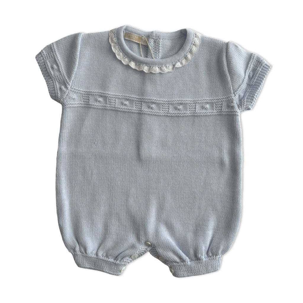 Pecesa Baby Blue Knit Romper - 9 Months - New - Miena