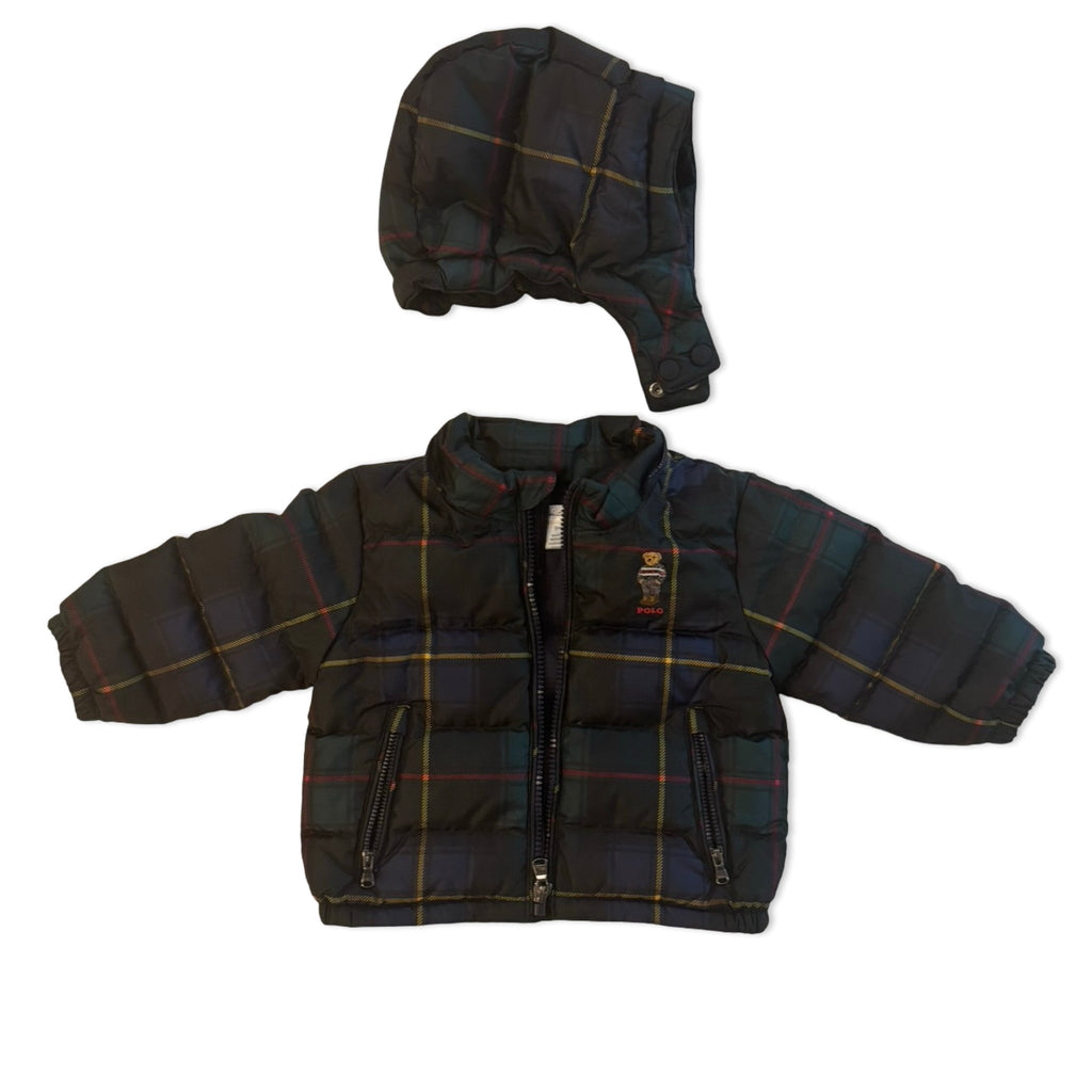 Ralph Lauren Baby Polo Bear Plaid Down Jacket - 9 Months - Miena