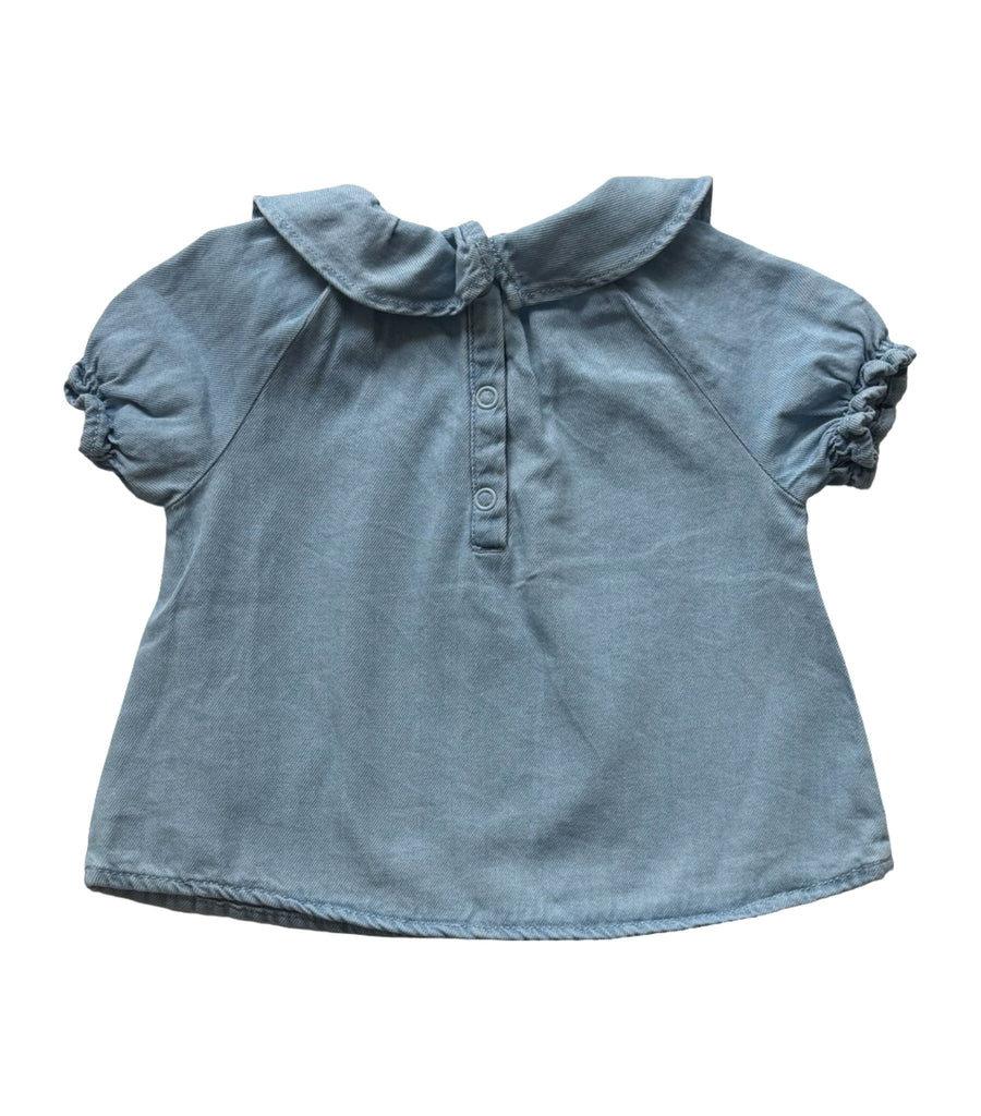 Tape à l’Oeil Denim Collared Top - 9 Months - Miena