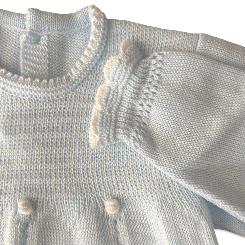 Visi Baby Blue Knitted Babygrow – 9 Months - New - Miena