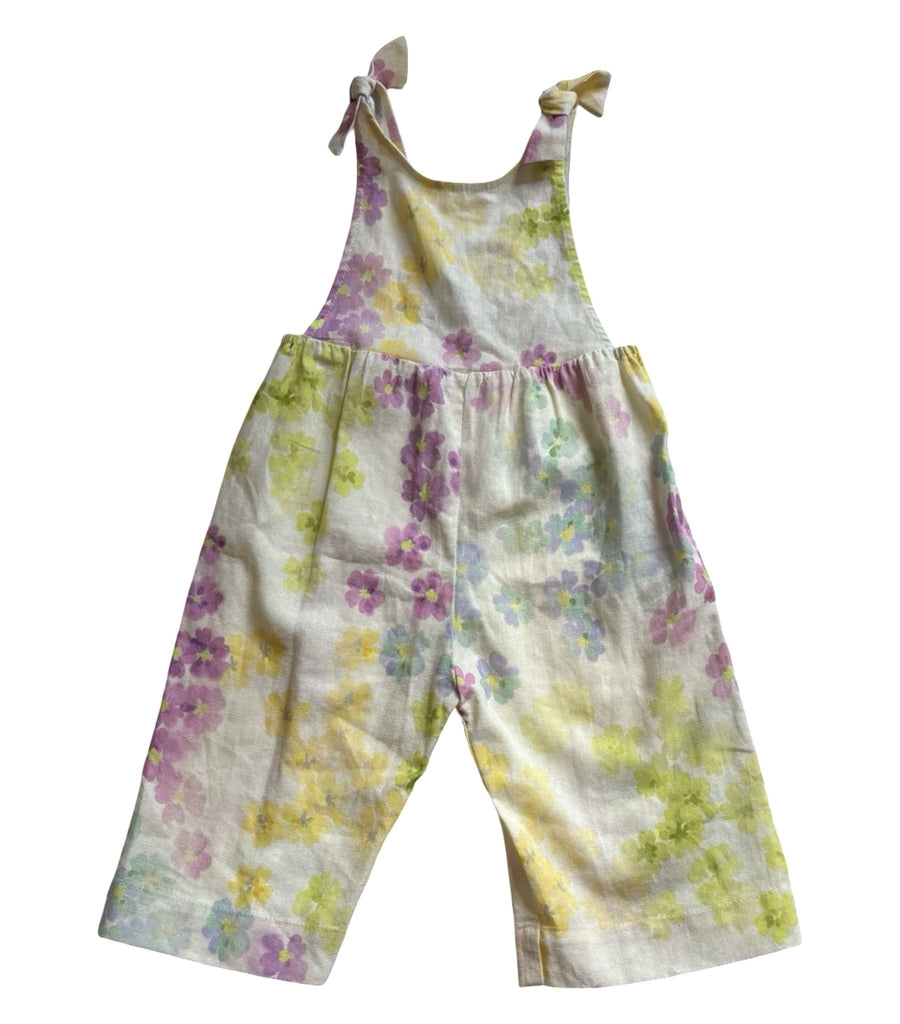 Zara Linen Watercolor Floral Jumpsuit – 12to 18M - New - Miena
