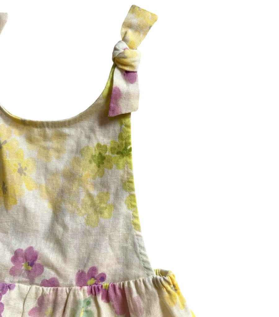 Zara Linen Watercolor Floral Jumpsuit – 12to 18M - New - Miena