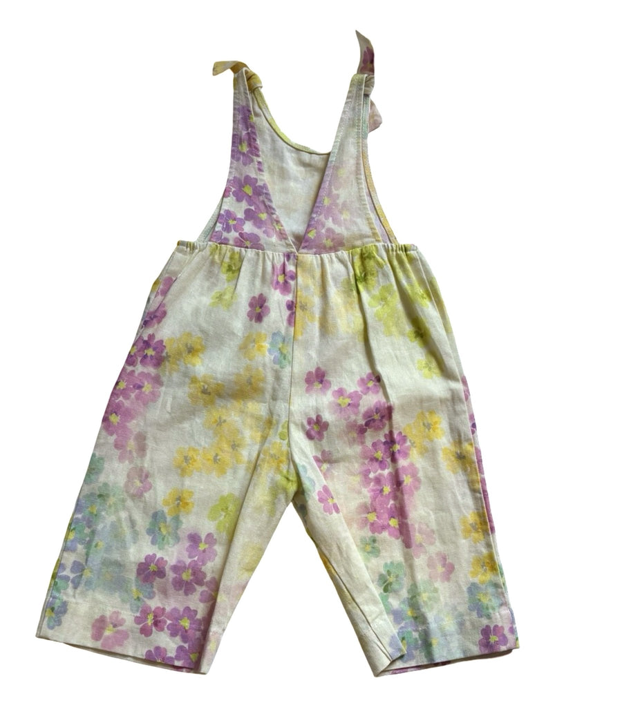 Zara Linen Watercolor Floral Jumpsuit – 12to 18M - New - Miena