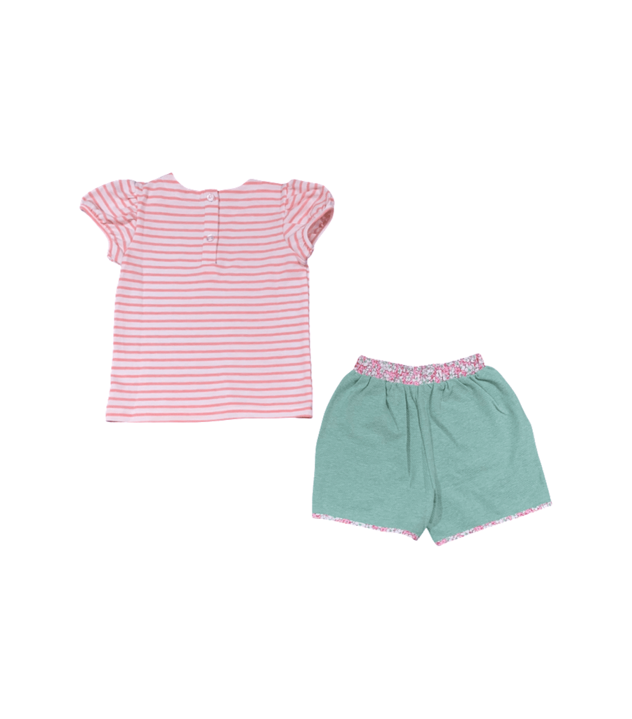 Bisby Pink Striped Shorts Set - 3T - New - Miena