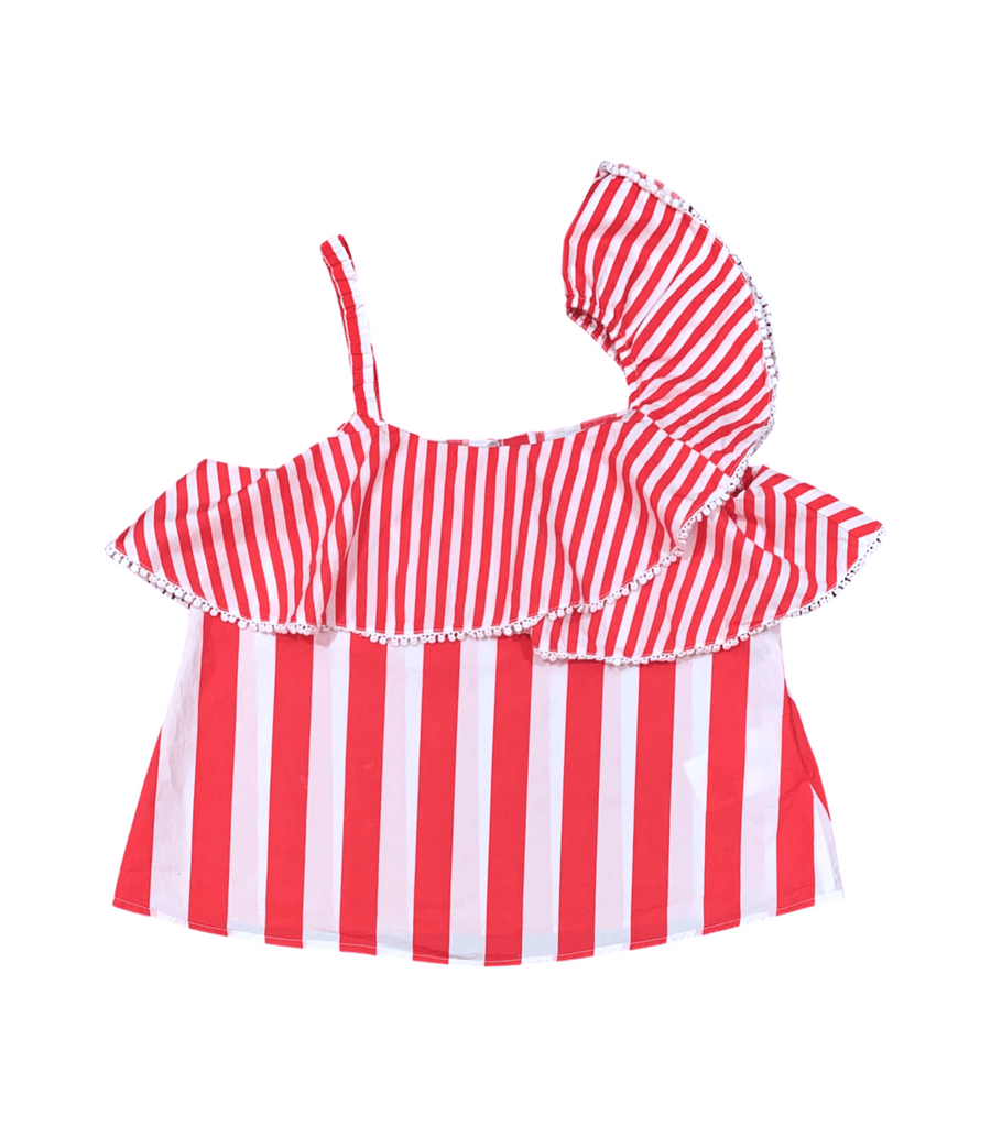 Mayoral Red Stripe Cotton Blouse - 10 - Miena
