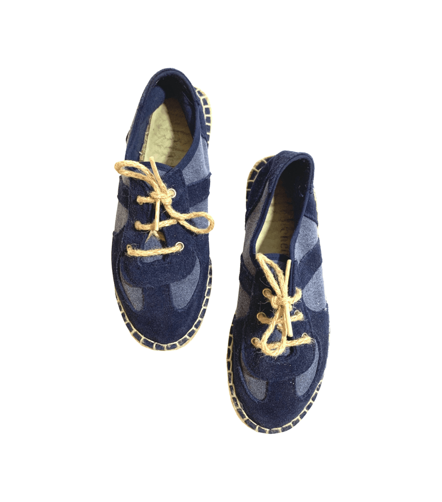 Spanish Lace Up Blue Espadrille - EU34 - Miena
